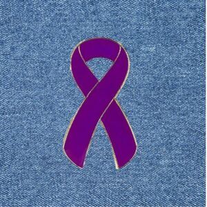 Purple Awareness Ribbon‎ Pin Enamel 1Inch Jacket Backpack